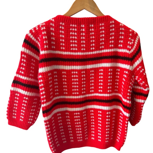 Share  Vintage Italian Maid Nelda Original 100% Orlon Acrylic Sweater Red S - Picture 3 of 3